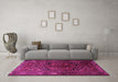 Machine Washable Persian Pink Traditional Rug in a Living Room, wshtr1950pnk