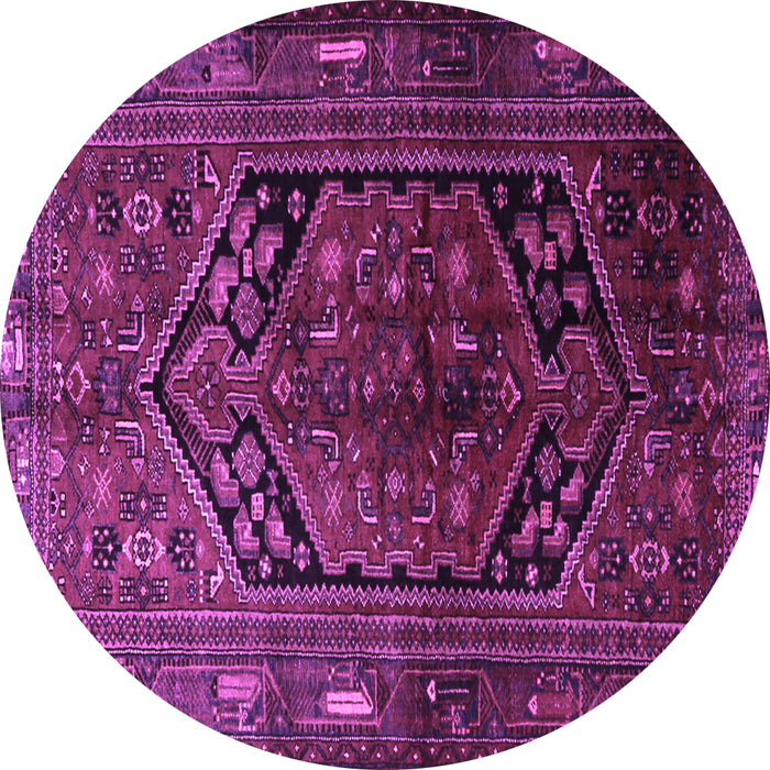 Round Persian Purple Traditional Rug, tr1950pur