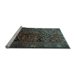 Sideview of Machine Washable Persian Light Blue Traditional Rug, wshtr1950lblu