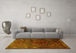 Machine Washable Persian Yellow Traditional Rug in a Living Room, wshtr1950yw