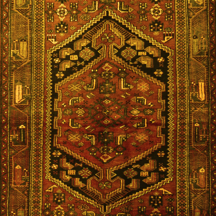 Machine Washable Persian Yellow Traditional Rug, wshtr1950yw