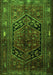 Serging Thickness of Machine Washable Persian Green Traditional Area Rugs, wshtr1950grn