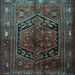 Square Persian Light Blue Traditional Rug, tr1950lblu