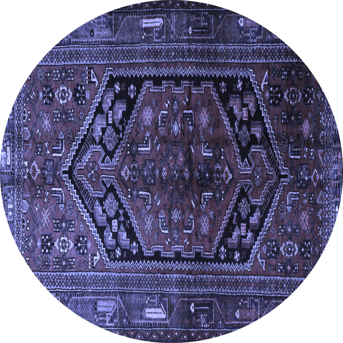 Round Persian Blue Traditional Rug, tr1950blu