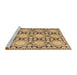 Sideview of Machine Washable Traditional Sienna Brown Rug, wshtr1951