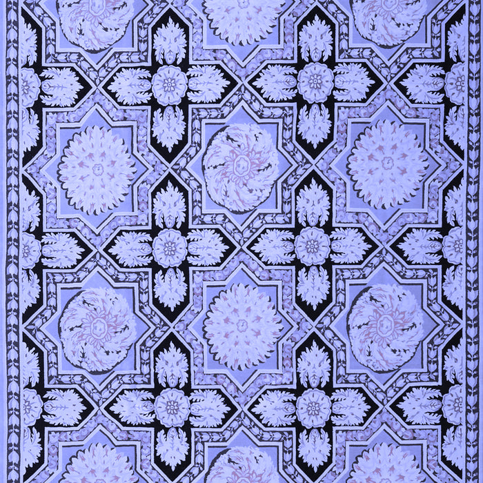 Machine Washable Persian Blue Traditional Rug, wshtr1951blu