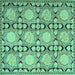 Square Machine Washable Persian Turquoise Traditional Area Rugs, wshtr1951turq