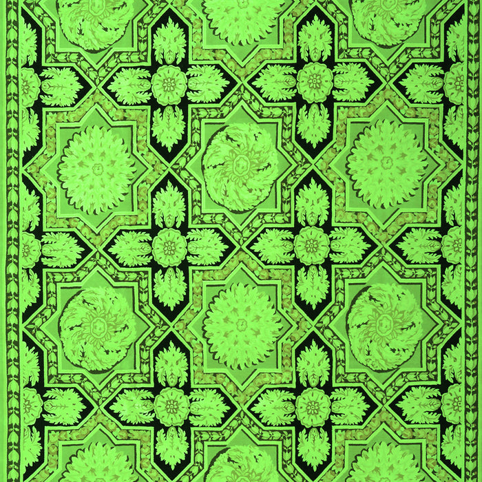 Serging Thickness of Machine Washable Persian Green Traditional Area Rugs, wshtr1951grn