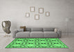 Machine Washable Persian Emerald Green Traditional Area Rugs in a Living Room,, wshtr1951emgrn