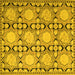 Square Machine Washable Persian Yellow Traditional Rug, wshtr1951yw