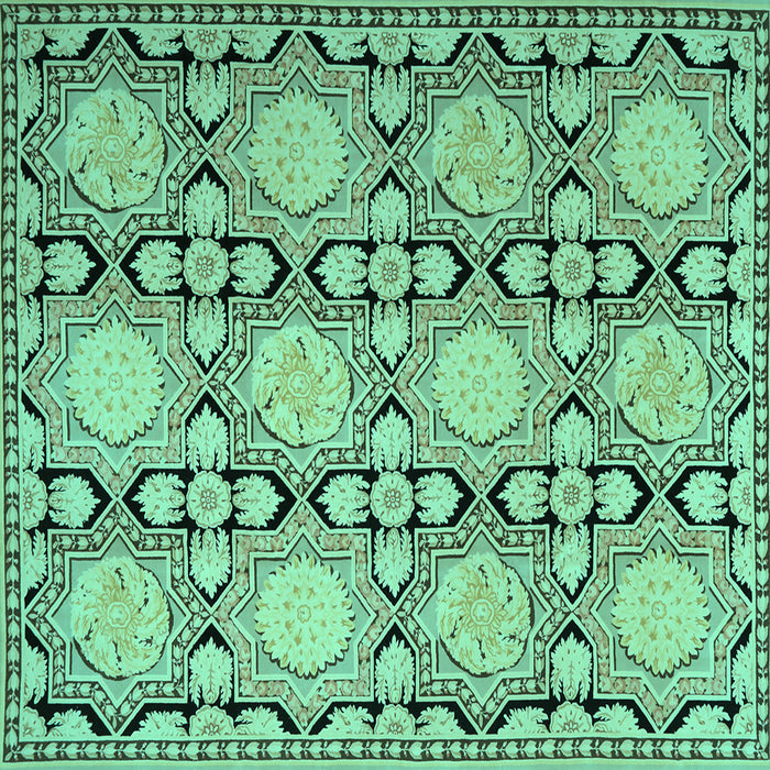 Square Persian Turquoise Traditional Rug, tr1951turq