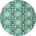 Round Persian Light Blue Traditional Rug, tr1951lblu