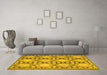 Machine Washable Persian Yellow Traditional Rug in a Living Room, wshtr1951yw