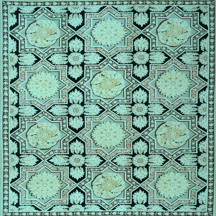 Square Machine Washable Persian Light Blue Traditional Rug, wshtr1951lblu