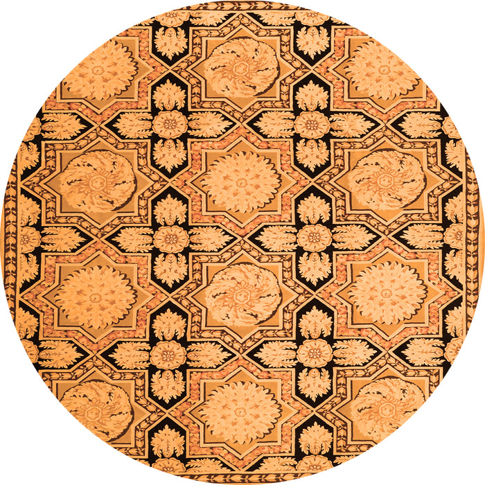 Square Persian Orange Traditional Rug, tr1951org