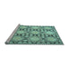 Sideview of Machine Washable Persian Light Blue Traditional Rug, wshtr1951lblu