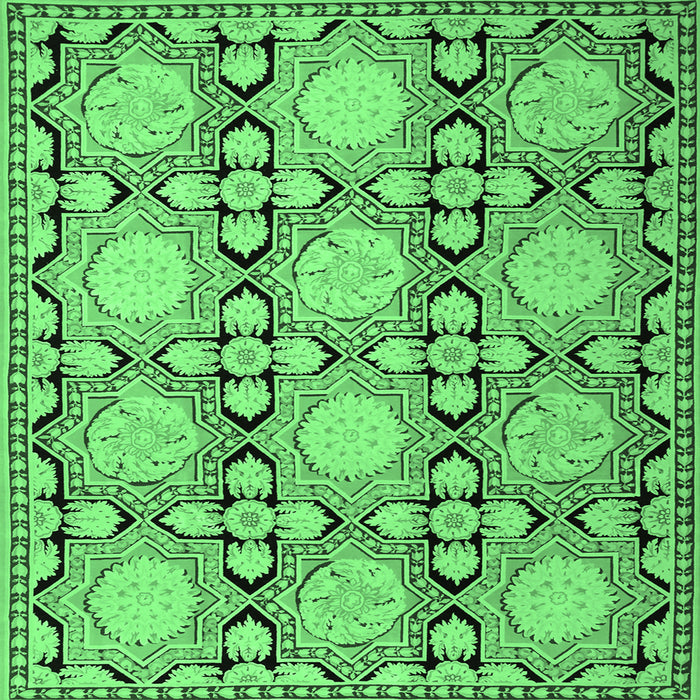 Square Persian Emerald Green Traditional Rug, tr1951emgrn