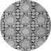 Machine Washable Persian Gray Traditional Rug, wshtr1951gry