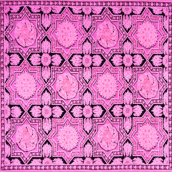 Square Persian Pink Traditional Rug, tr1951pnk