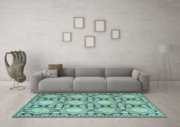 Machine Washable Persian Light Blue Traditional Rug in a Living Room, wshtr1951lblu