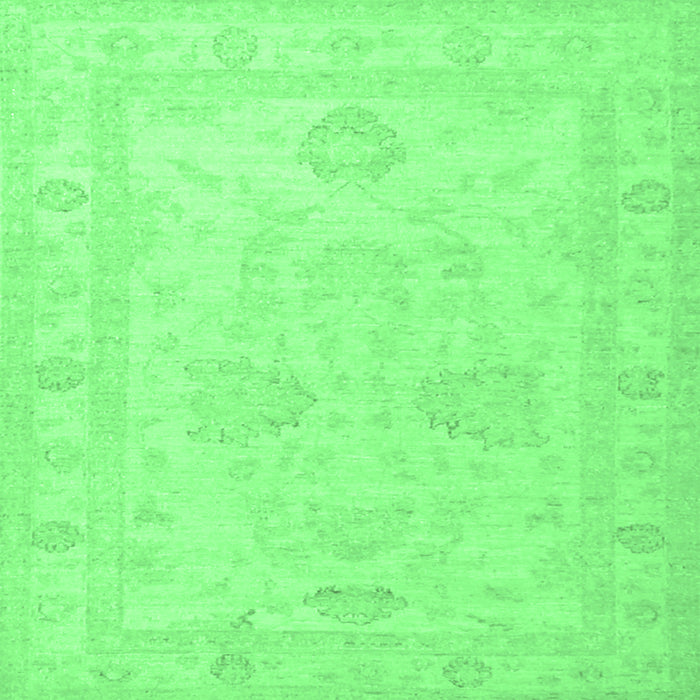 Square Machine Washable Persian Emerald Green Traditional Area Rugs, wshtr1952emgrn