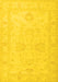 Machine Washable Persian Yellow Traditional Rug, wshtr1952yw