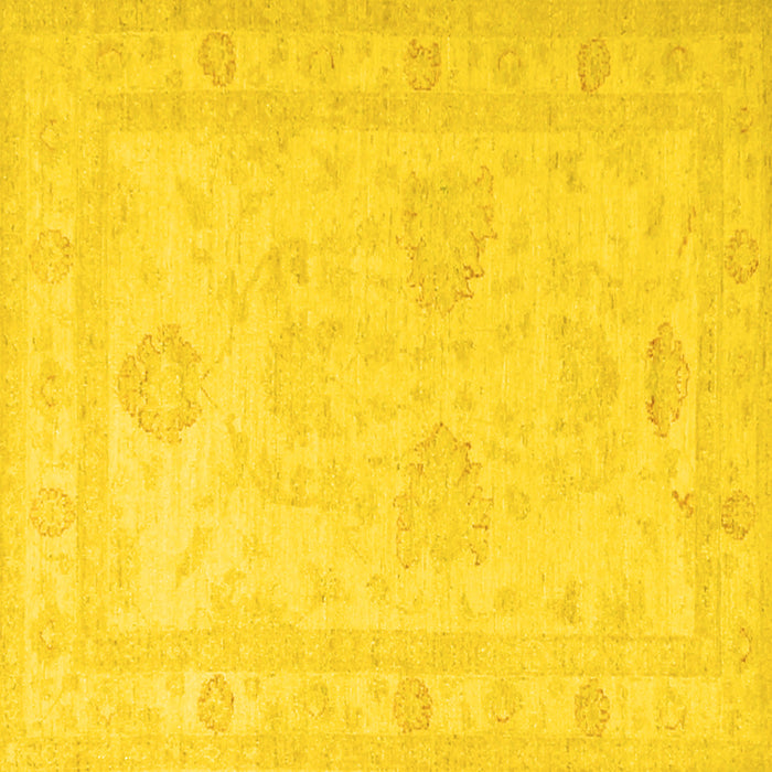 Square Machine Washable Persian Yellow Traditional Rug, wshtr1952yw