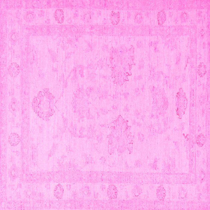 Square Machine Washable Persian Pink Traditional Rug, wshtr1952pnk
