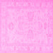 Square Persian Pink Traditional Rug, tr1952pnk