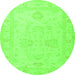 Square Persian Green Traditional Rug, tr1952grn
