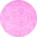 Round Persian Pink Traditional Rug, tr1952pnk