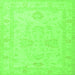 Serging Thickness of Persian Green Traditional Rug, tr1952grn