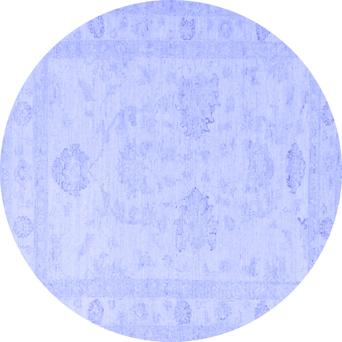 Round Persian Blue Traditional Rug, tr1952blu