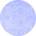 Round Persian Blue Traditional Rug, tr1952blu