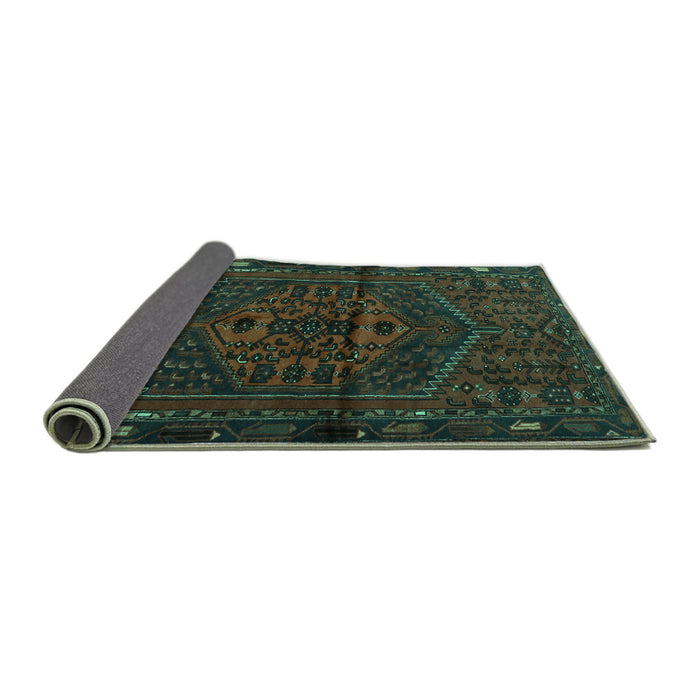 Sideview of Persian Turquoise Traditional Rug, tr1953turq