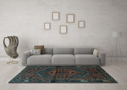 Machine Washable Persian Light Blue Traditional Rug in a Living Room, wshtr1953lblu