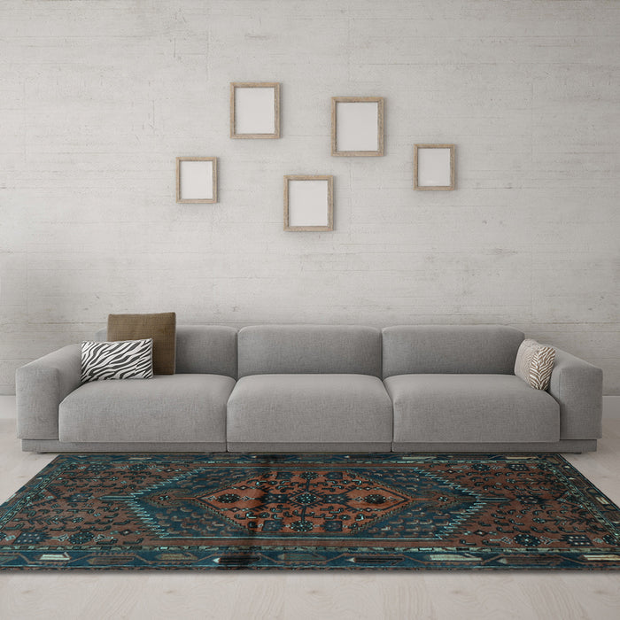 Machine Washable Persian Light Blue Traditional Rug in a Living Room, wshtr1953lblu