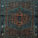 Square Machine Washable Persian Light Blue Traditional Rug, wshtr1953lblu