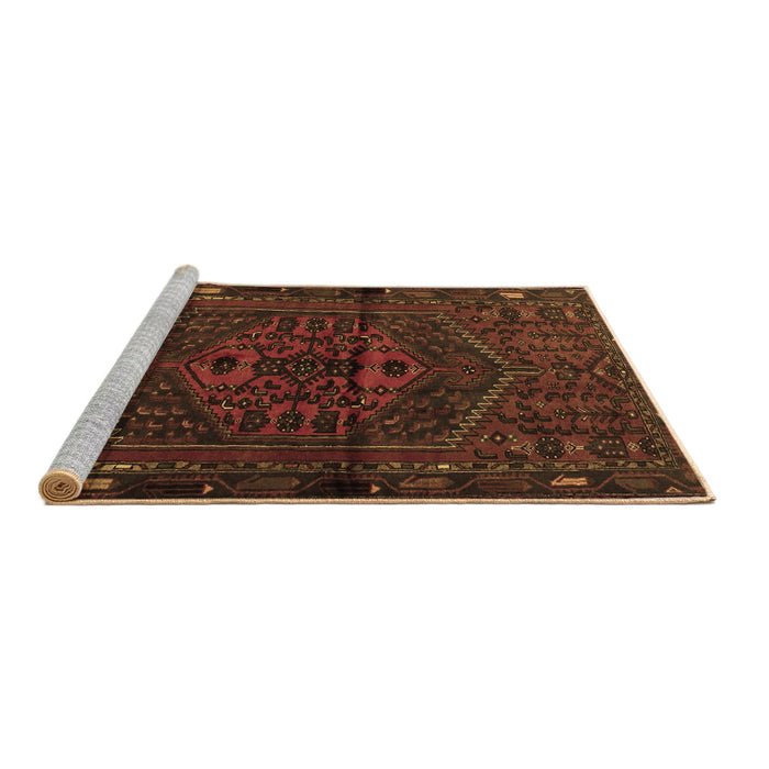 Sideview of Machine Washable Persian Brown Traditional Rug, wshtr1953brn