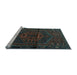 Sideview of Machine Washable Persian Light Blue Traditional Rug, wshtr1953lblu