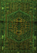 Serging Thickness of Machine Washable Persian Green Traditional Area Rugs, wshtr1953grn