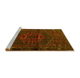Sideview of Machine Washable Persian Yellow Traditional Rug, wshtr1953yw