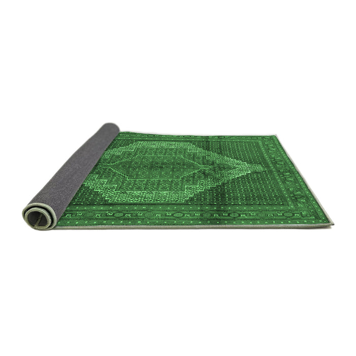 Sideview of Medallion Emerald Green Traditional Rug, tr1954emgrn
