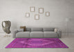 Machine Washable Medallion Purple Traditional Area Rugs in a Living Room, wshtr1954pur