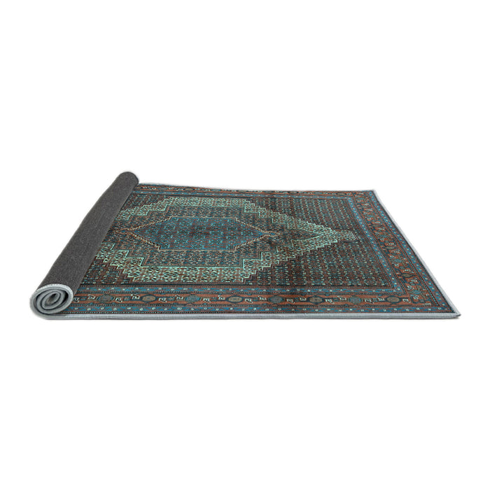 Sideview of Medallion Light Blue Traditional Rug, tr1954lblu