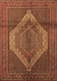 Medallion Brown Traditional Rug, tr1954brn