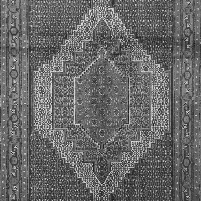 Serging Thickness of Machine Washable Medallion Gray Traditional Rug, wshtr1954gry