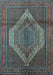 Medallion Light Blue Traditional Rug, tr1954lblu