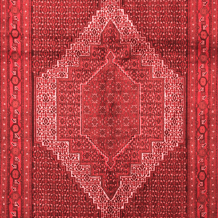 Machine Washable Medallion Red Traditional Rug, wshtr1954red