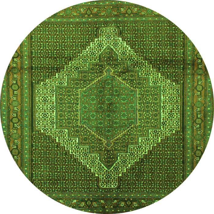 Machine Washable Medallion Green Traditional Area Rugs, wshtr1954grn
